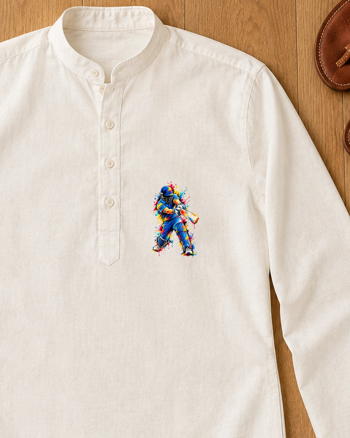 Rang De Cricket iron-on patch on clothes