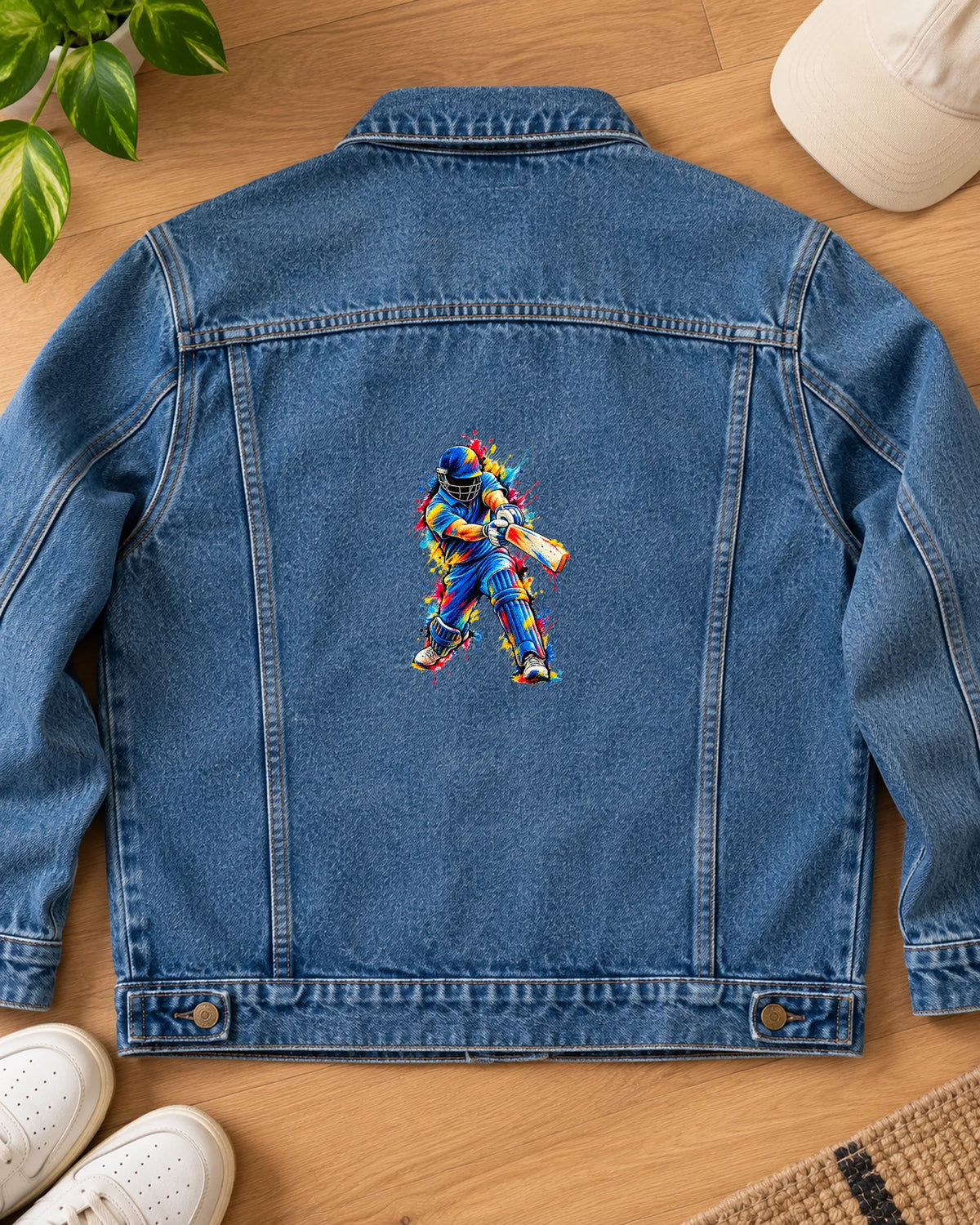 Rang De Cricket iron-on patch on clothes