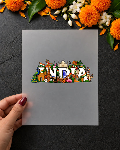 Rangeela India iron-on patch in hand