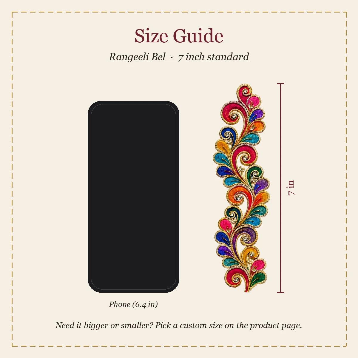 Rangeeli Bel embroidery-look iron-on patch | Thread Theory