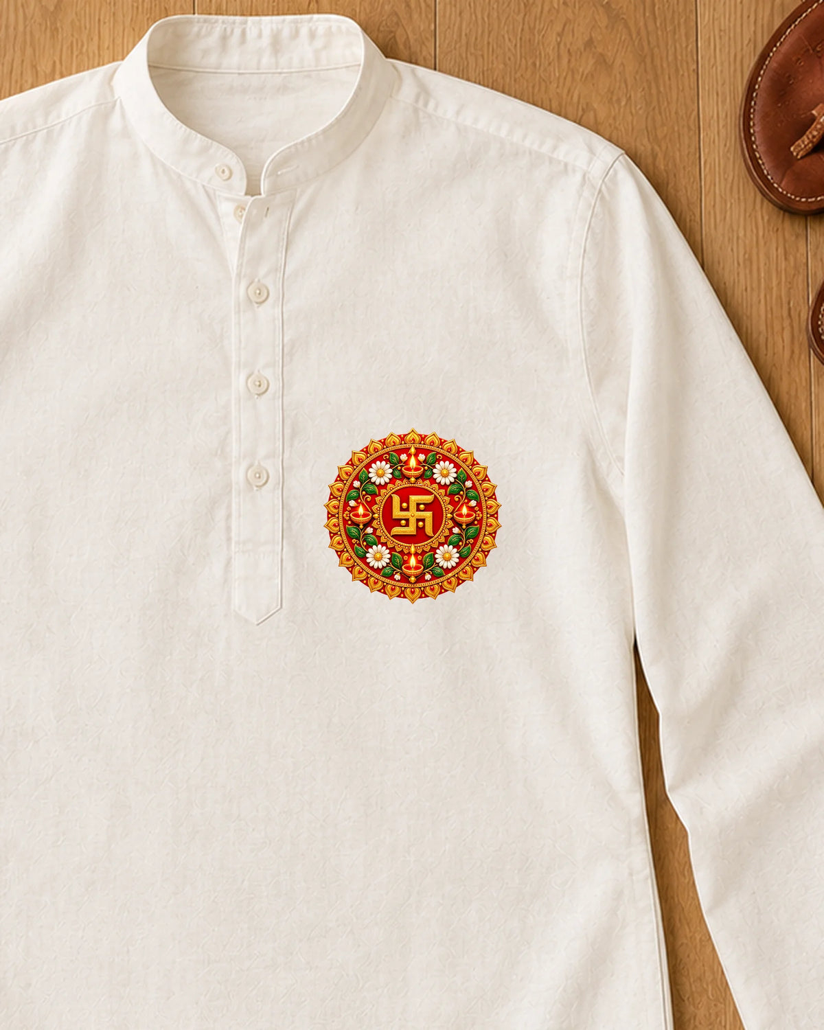 Diwali Rangoli iron-on patch on clothes