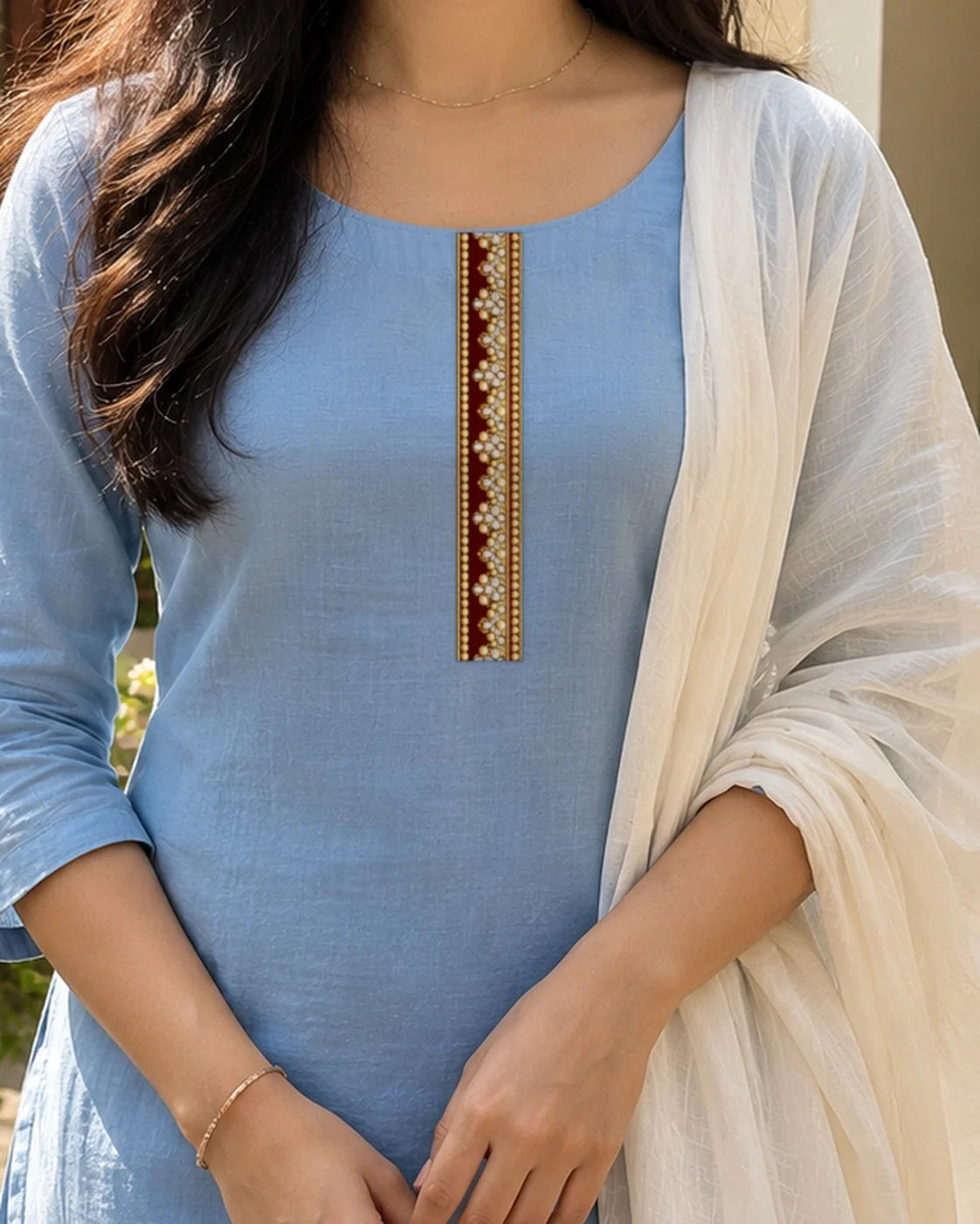 Rani Lace embroidery-look iron-on patch | Thread Theory