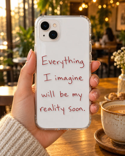 Reality Soon on a phone at a cafe