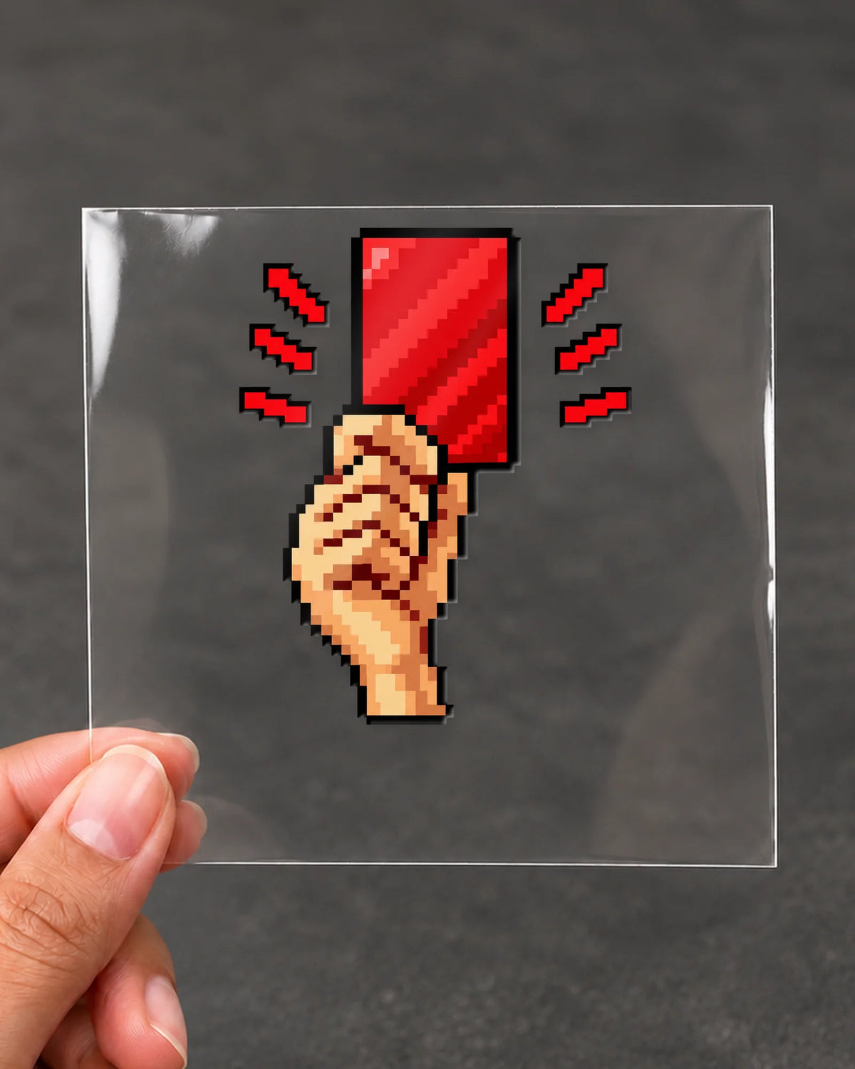 Red Card gamer patch on clear film