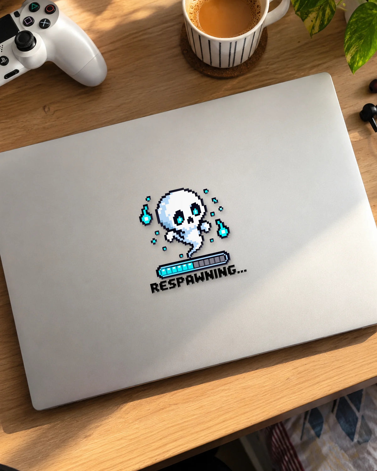 Respawning gamer patch on a laptop