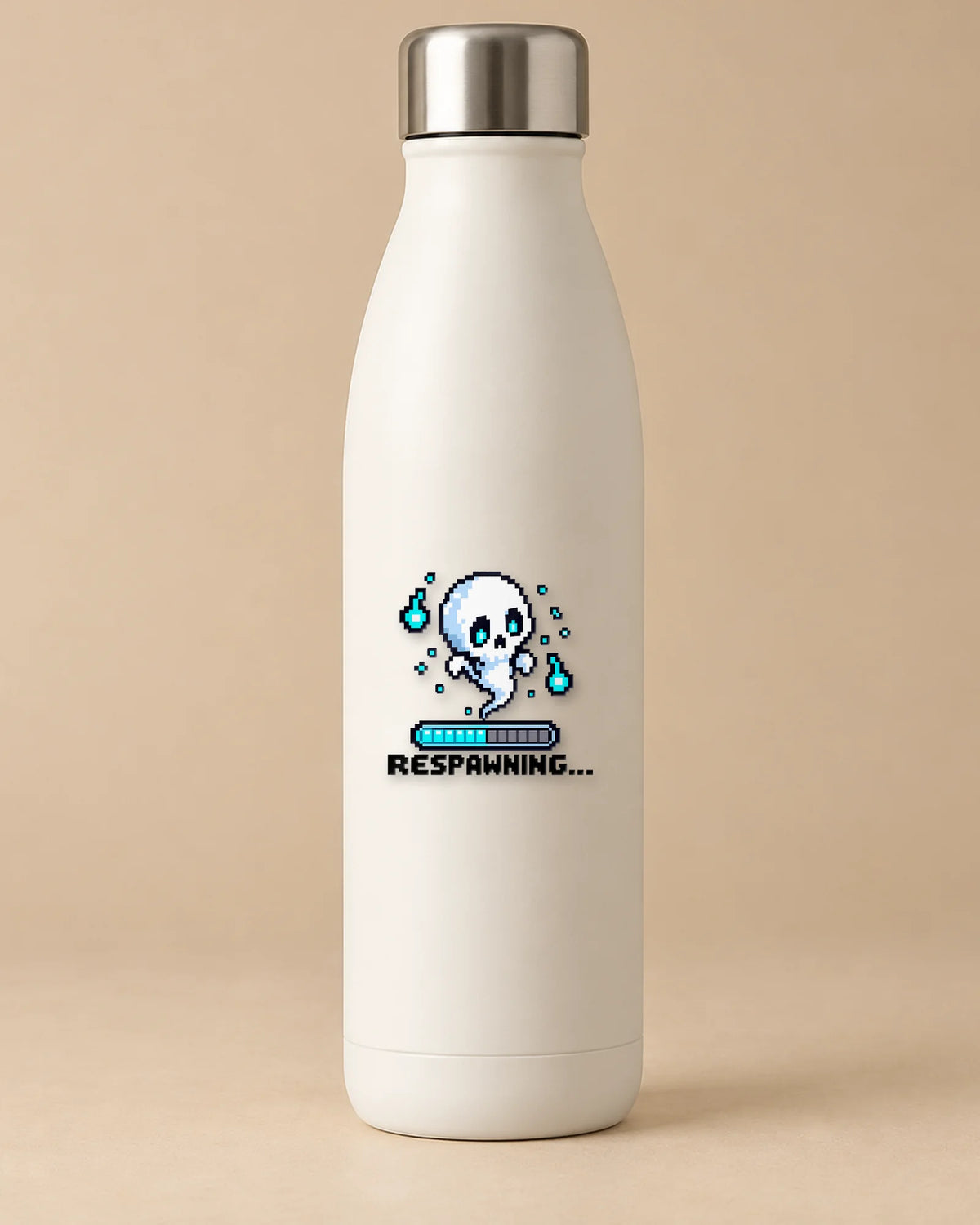 Respawning gamer patch on a bottle