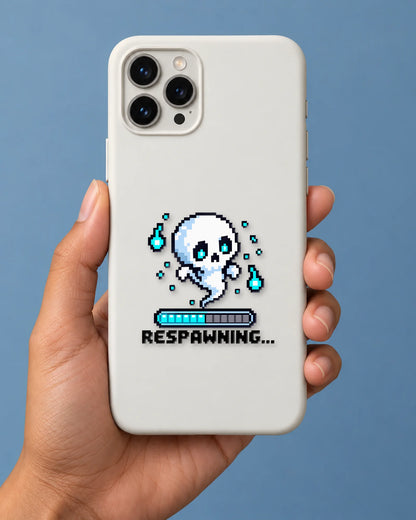 Respawning gamer patch on a phone case