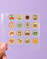 Retro Badges mini hard surface patch sheet on clear film