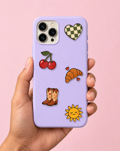 Retro Badges mini patches on a phone case