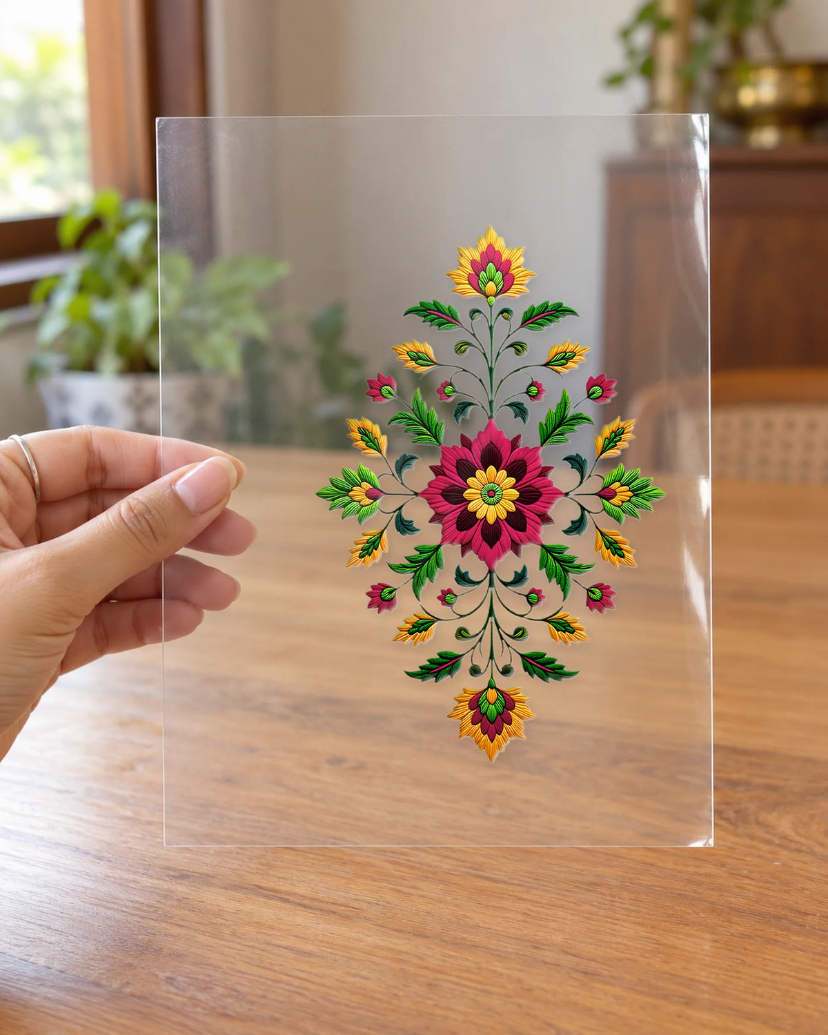 Royal Gulmohar hard surface patch on clear film