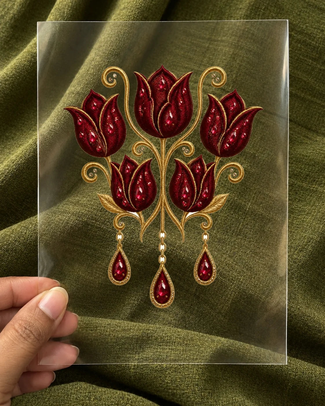 Ruby Raj embroidery-look iron-on patch | Thread Theory