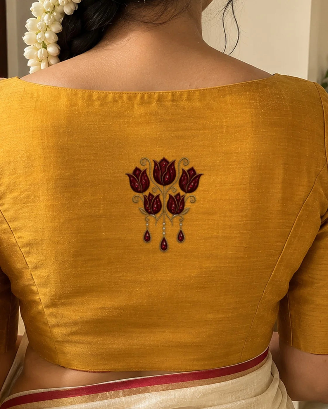 Ruby Raj embroidery-look iron-on patch | Thread Theory