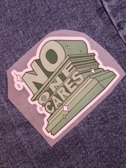 No One Cares | Iron-on Patch | Moodvertising