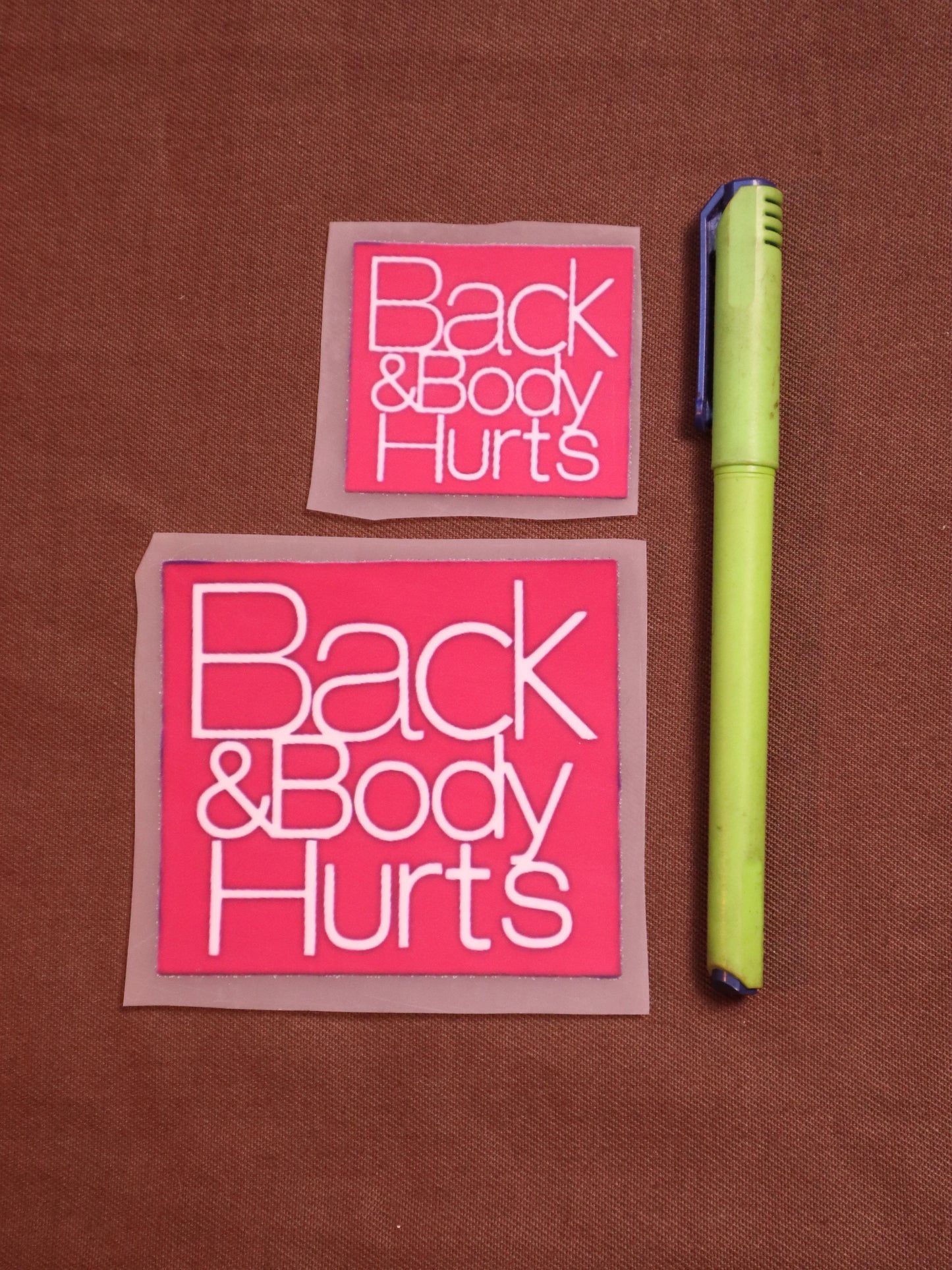 Back and Body Hurts | Iron-on Patch | Moodvertising