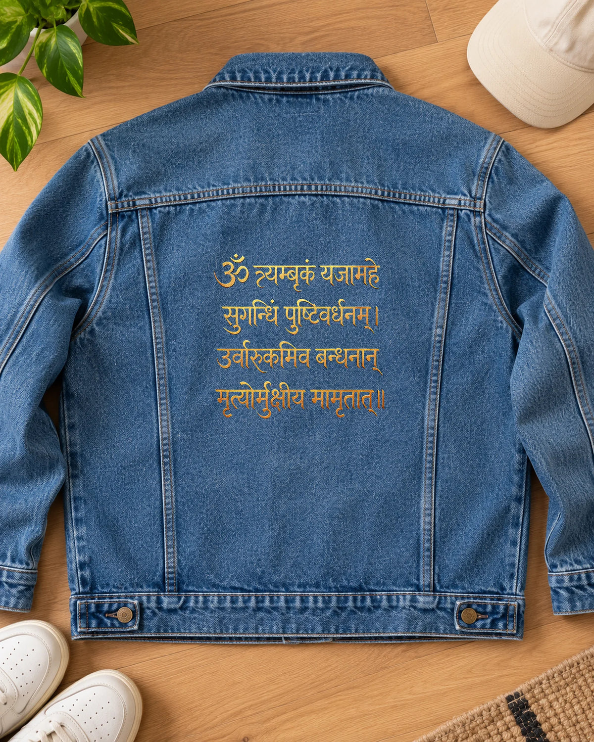 Sacred Chants iron-on patch on clothes