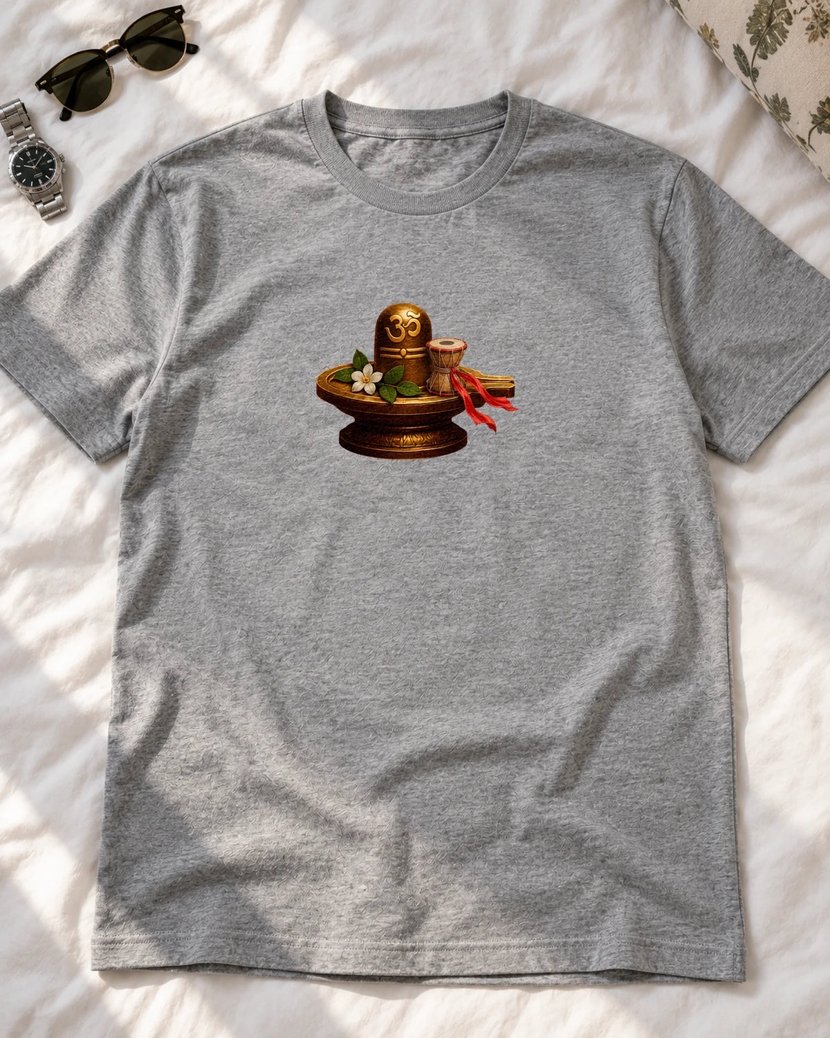 Sacred Shivling & Damru iron-on patch on clothes