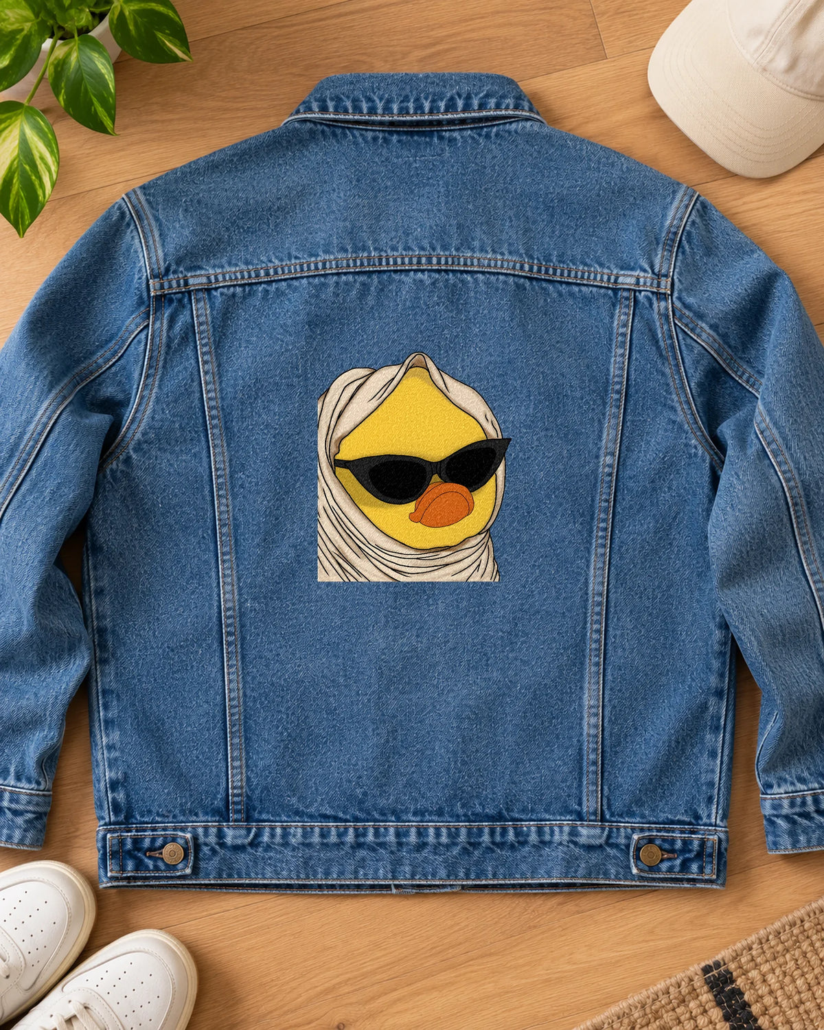 Sarcasm & Sunnies iron-on patch on clothes