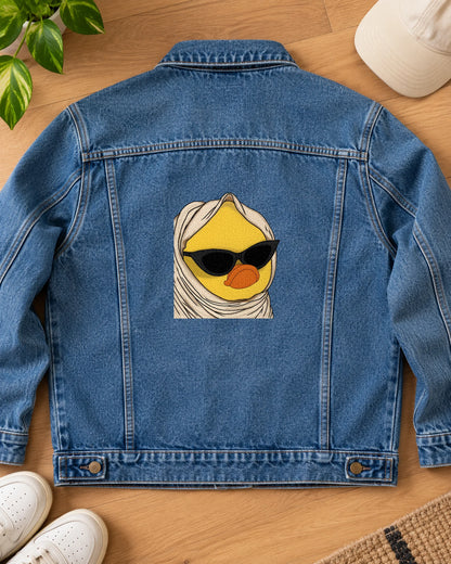 Sarcasm & Sunnies iron-on patch on clothes