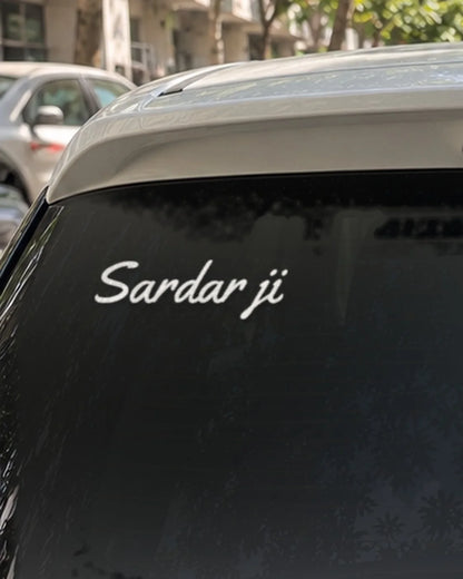Sardar Ji car patch on a car rear glass
