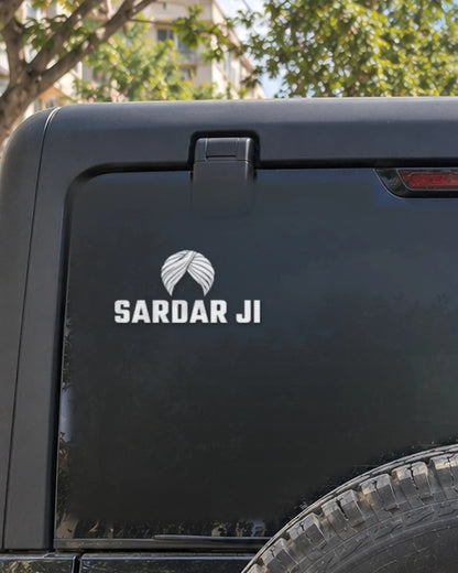 Sardar Ji car patch on a car rear glass