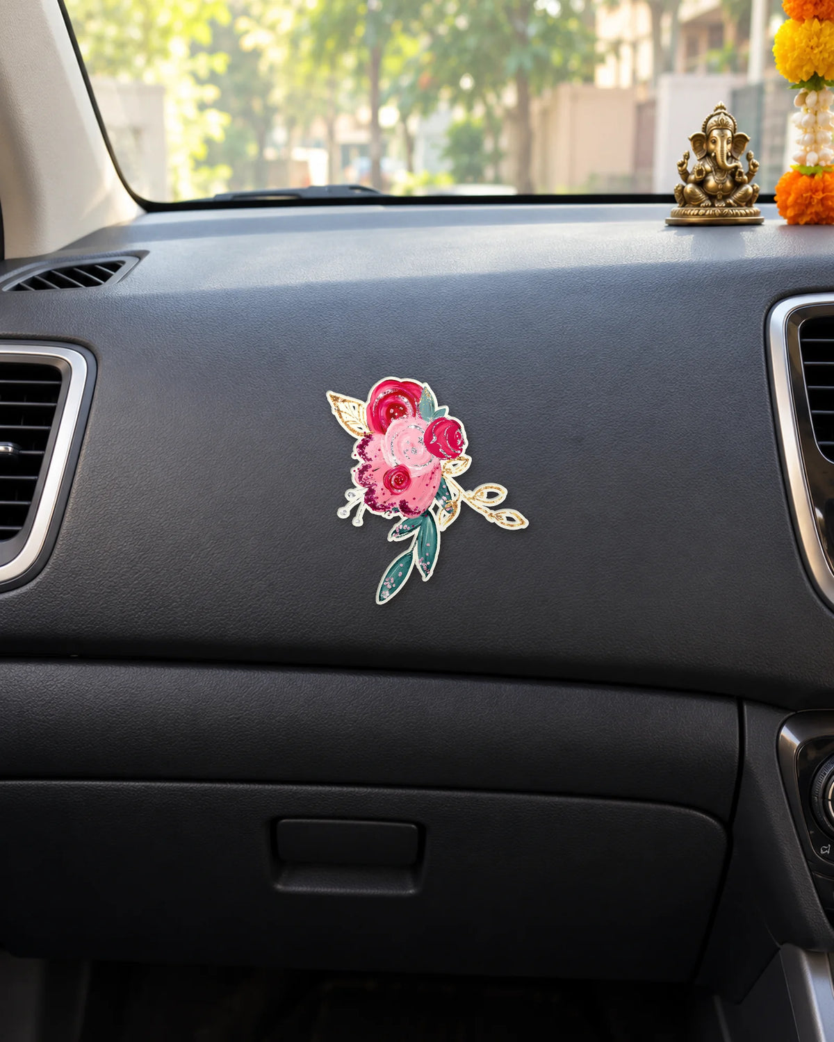 Scarlet Bloom sticker mockup