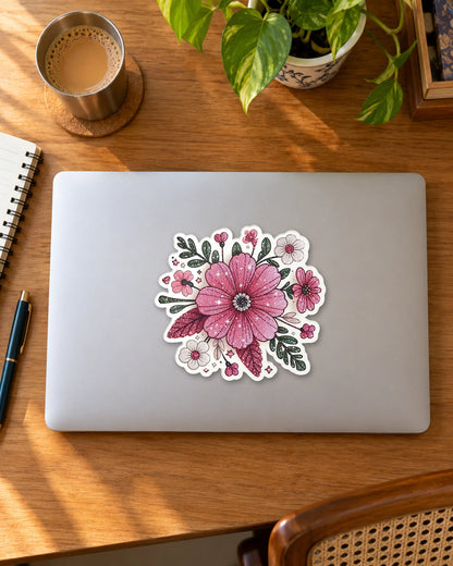 Scarlet Garden Party sticker mockup