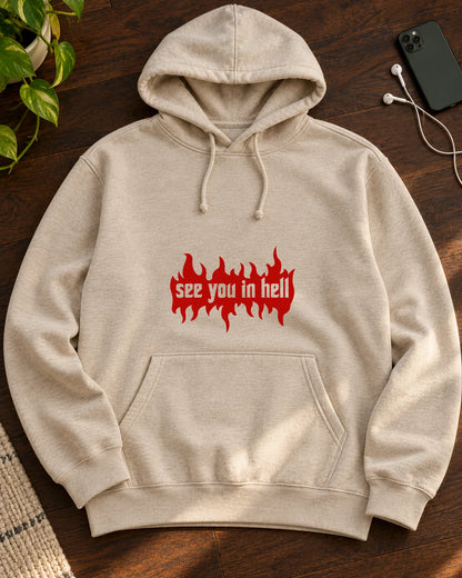 See You In Hell iron-on patch on clothes