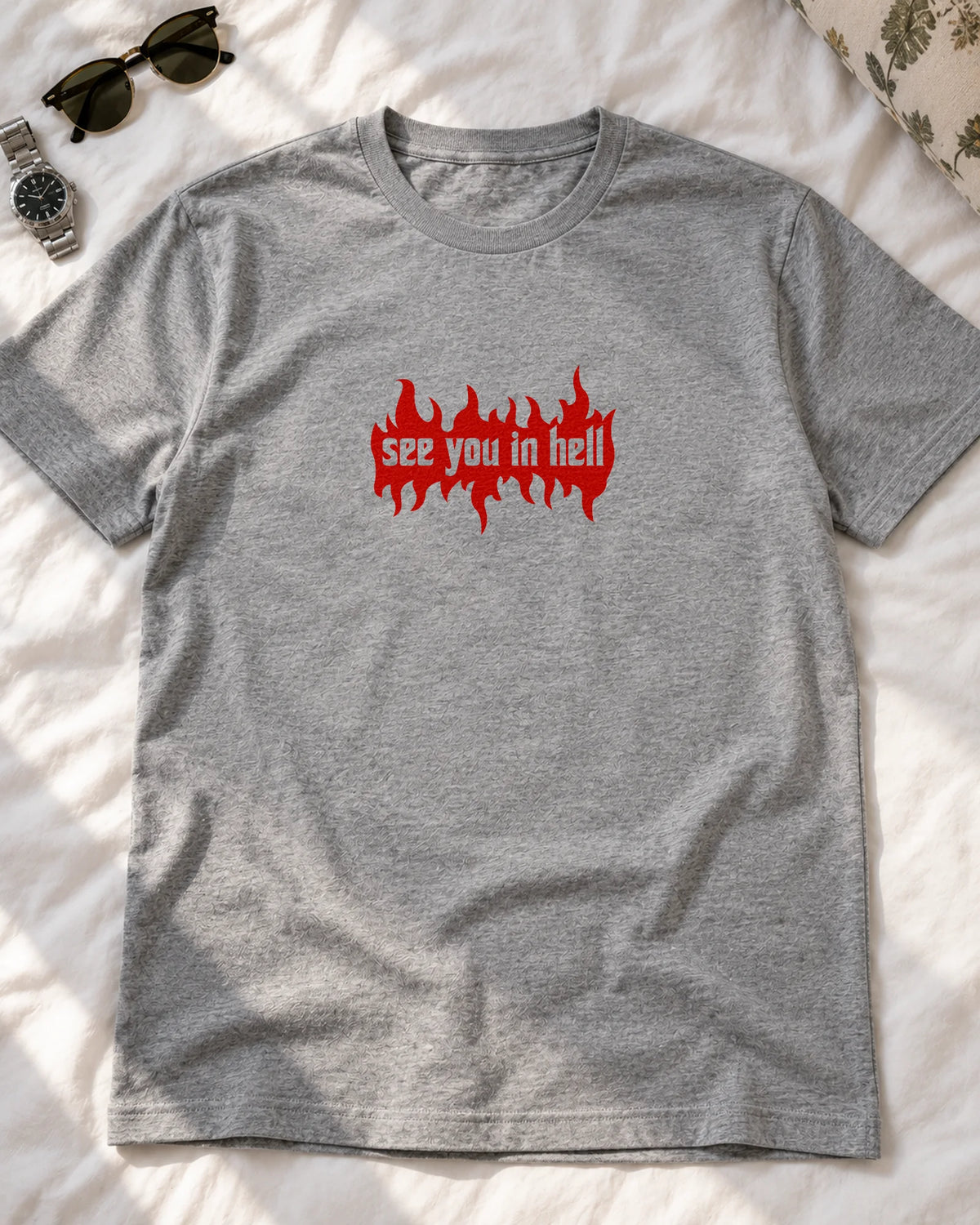 See You In Hell iron-on patch on clothes