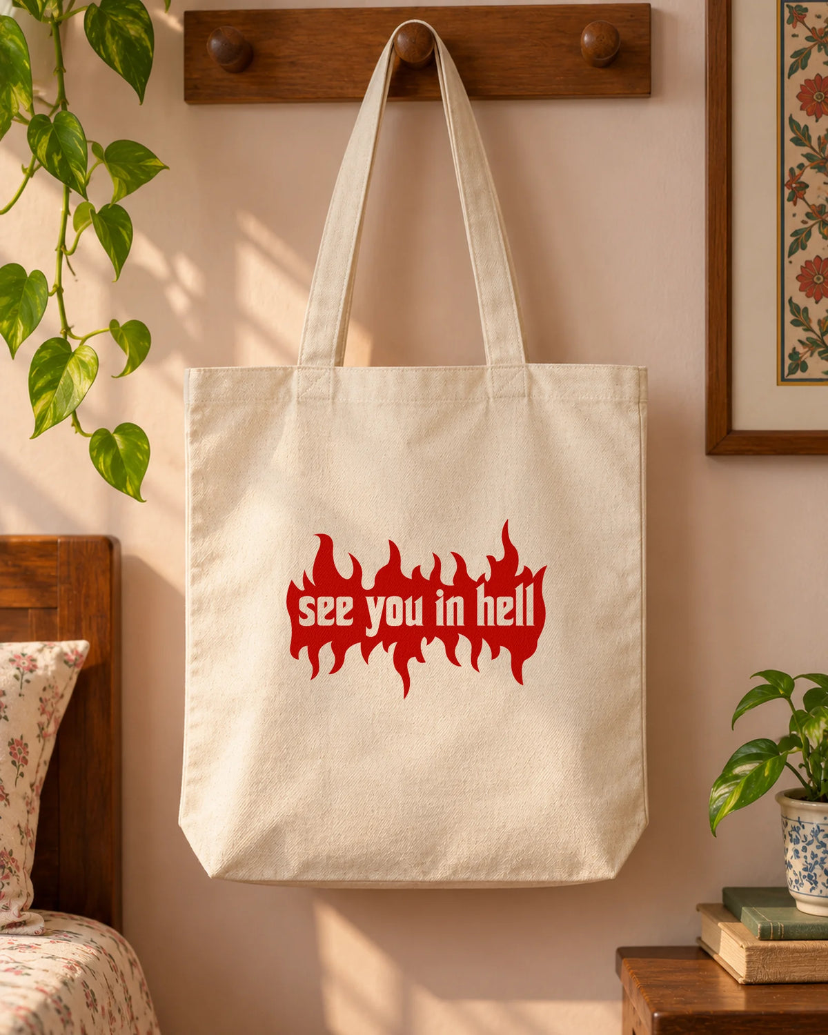 See You In Hell iron-on patch on clothes