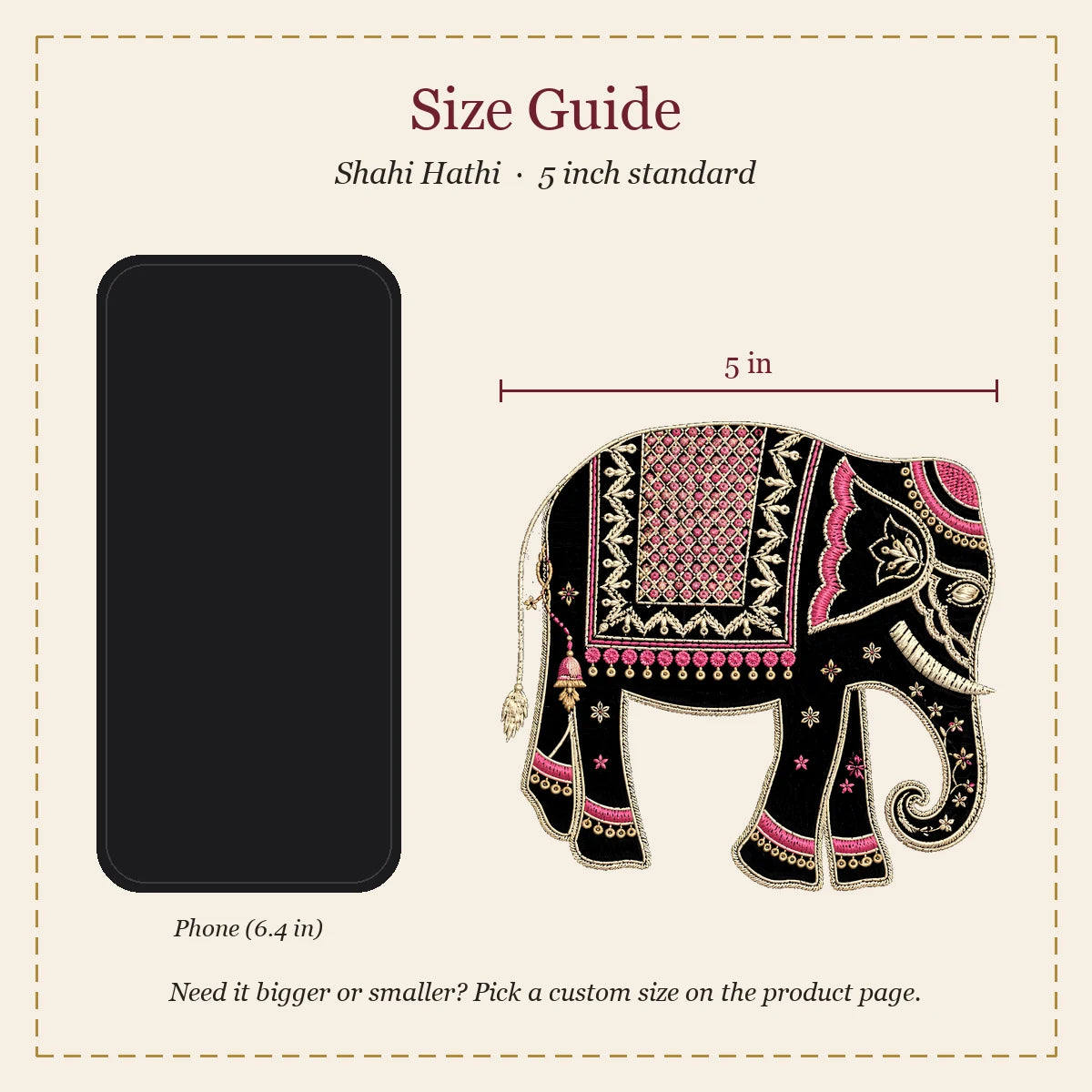 Shahi Hathi embroidery-look iron-on patch | Thread Theory
