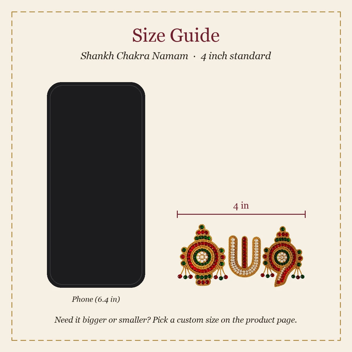 Shankh Chakra Namam embroidery-look iron-on patch | Thread Theory