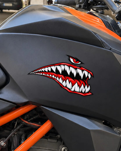 Shark Mouth bike patch on a bike