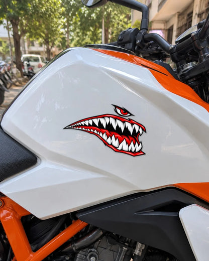 Shark Mouth bike patch on a bike