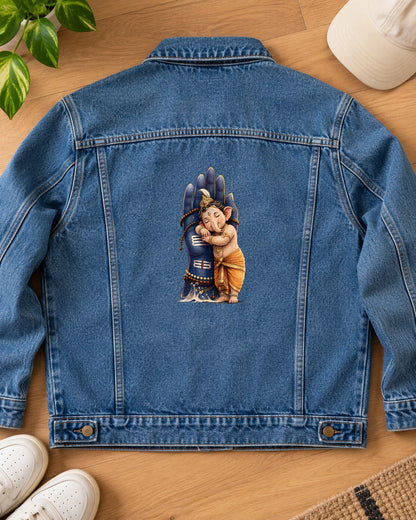 Shiva's Blessing iron-on patch on clothes