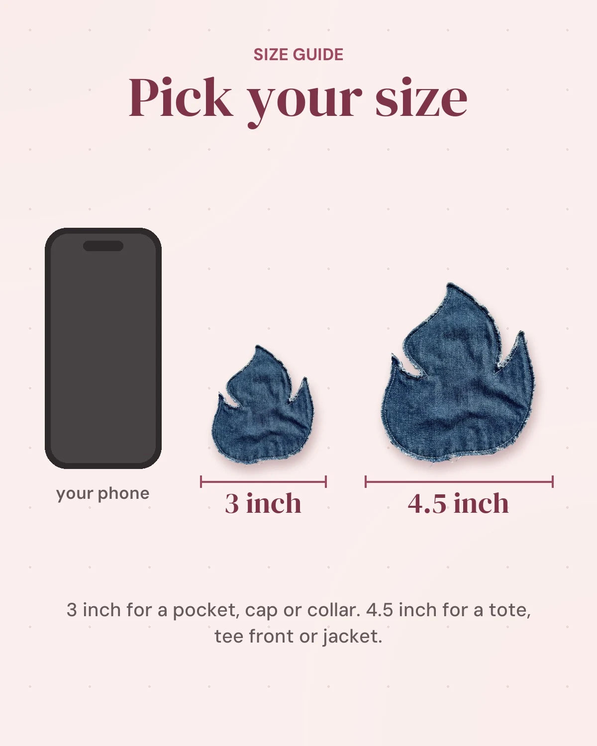 Size guide: 3 inch and 4.5 inch