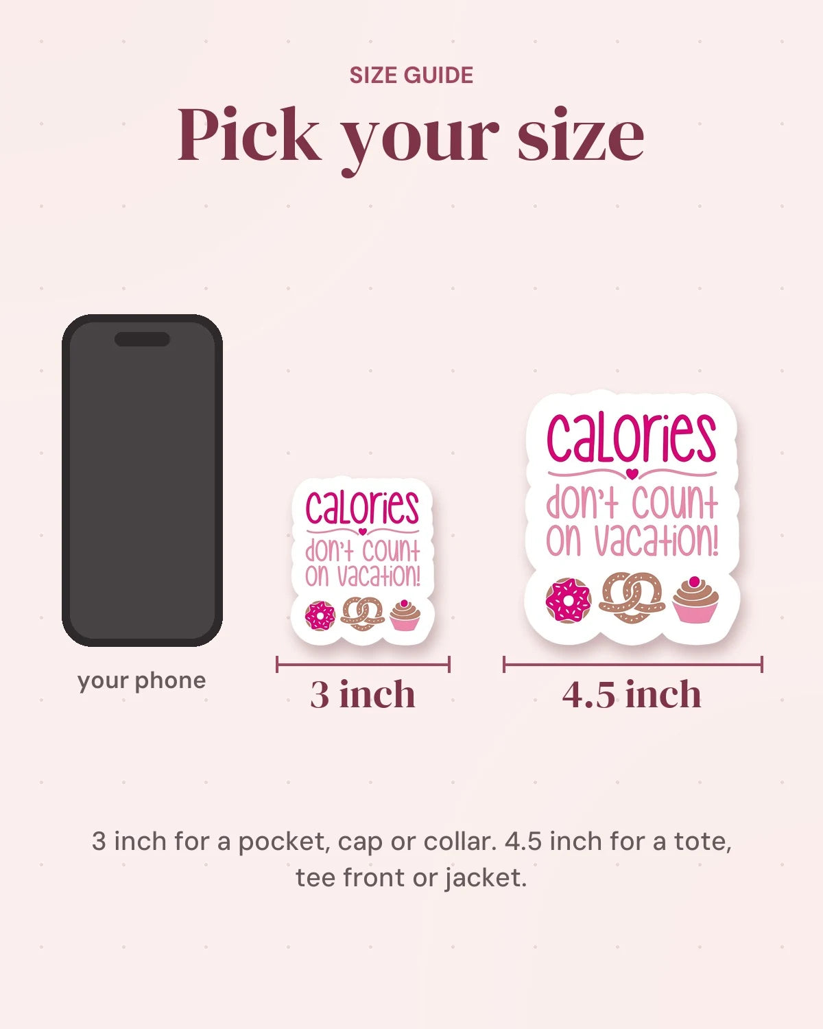 Size guide: 3 inch and 4.5 inch