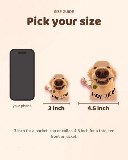 Size guide: 3 inch and 4.5 inch