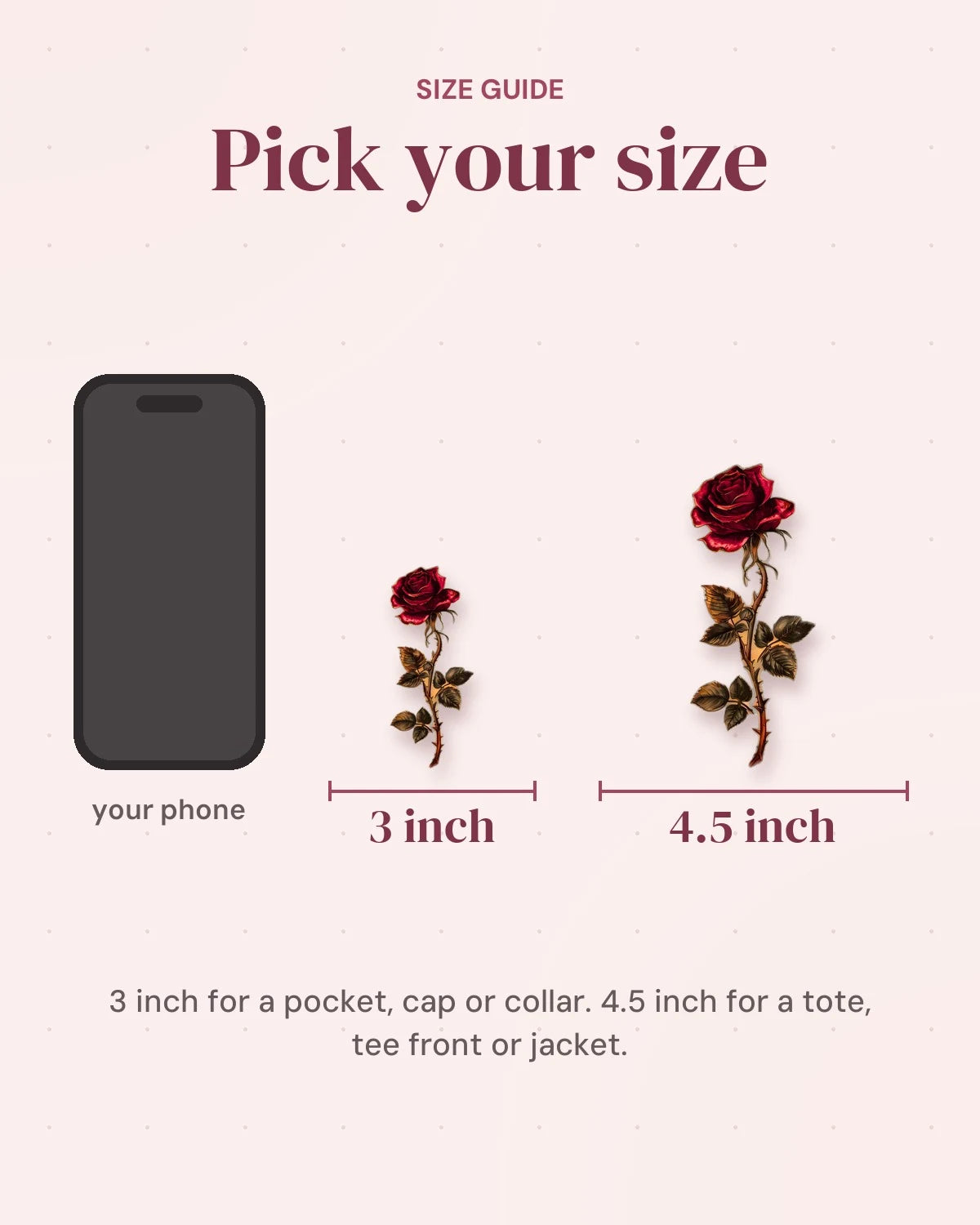 Size guide: 3 inch and 4.5 inch