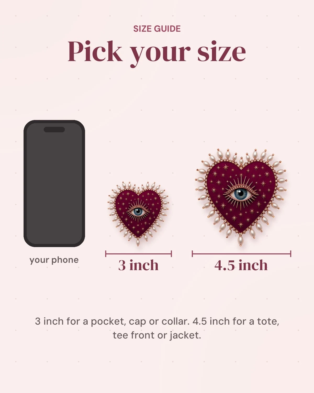 Size guide: 3 inch and 4.5 inch