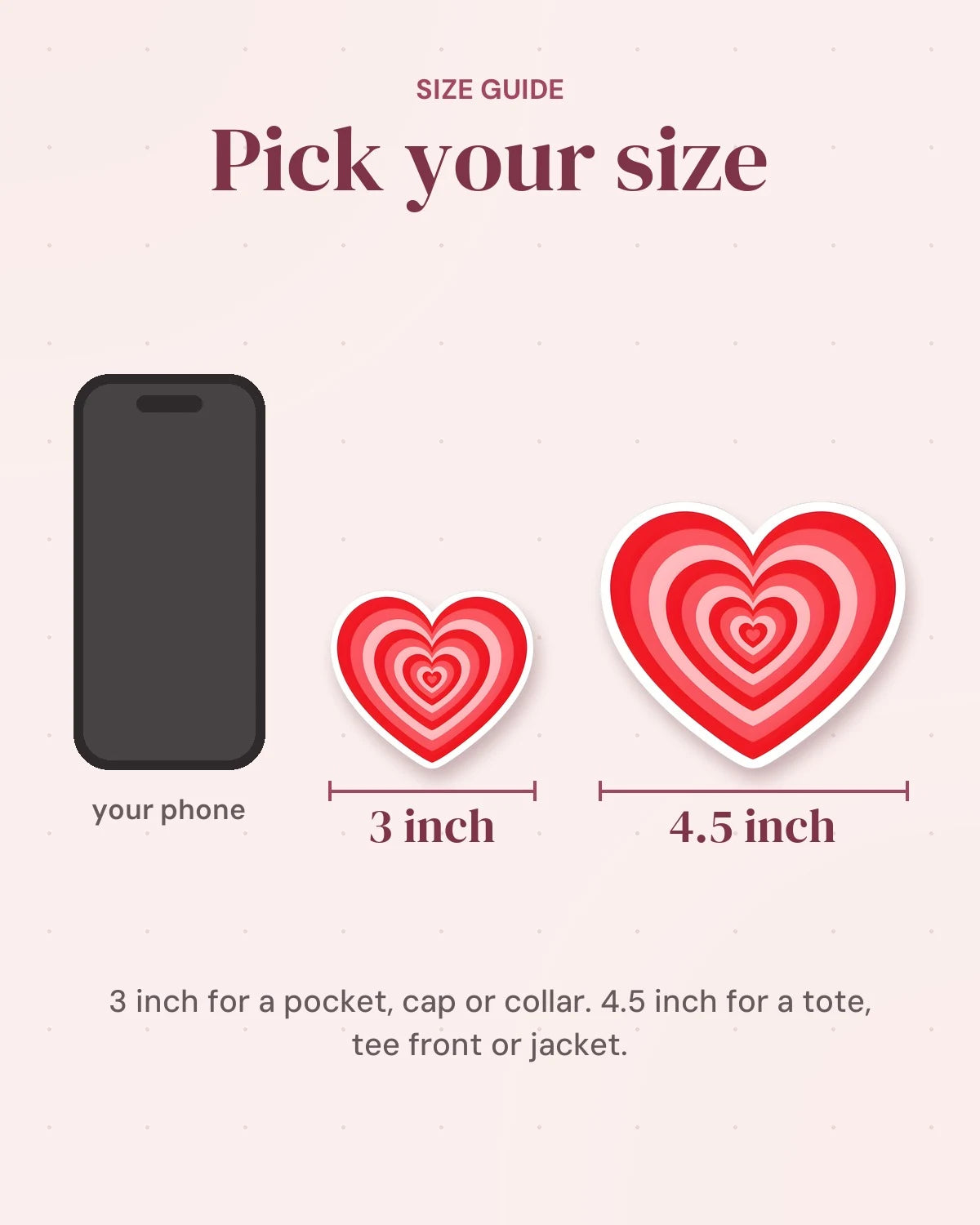 Size guide: 3 inch and 4.5 inch