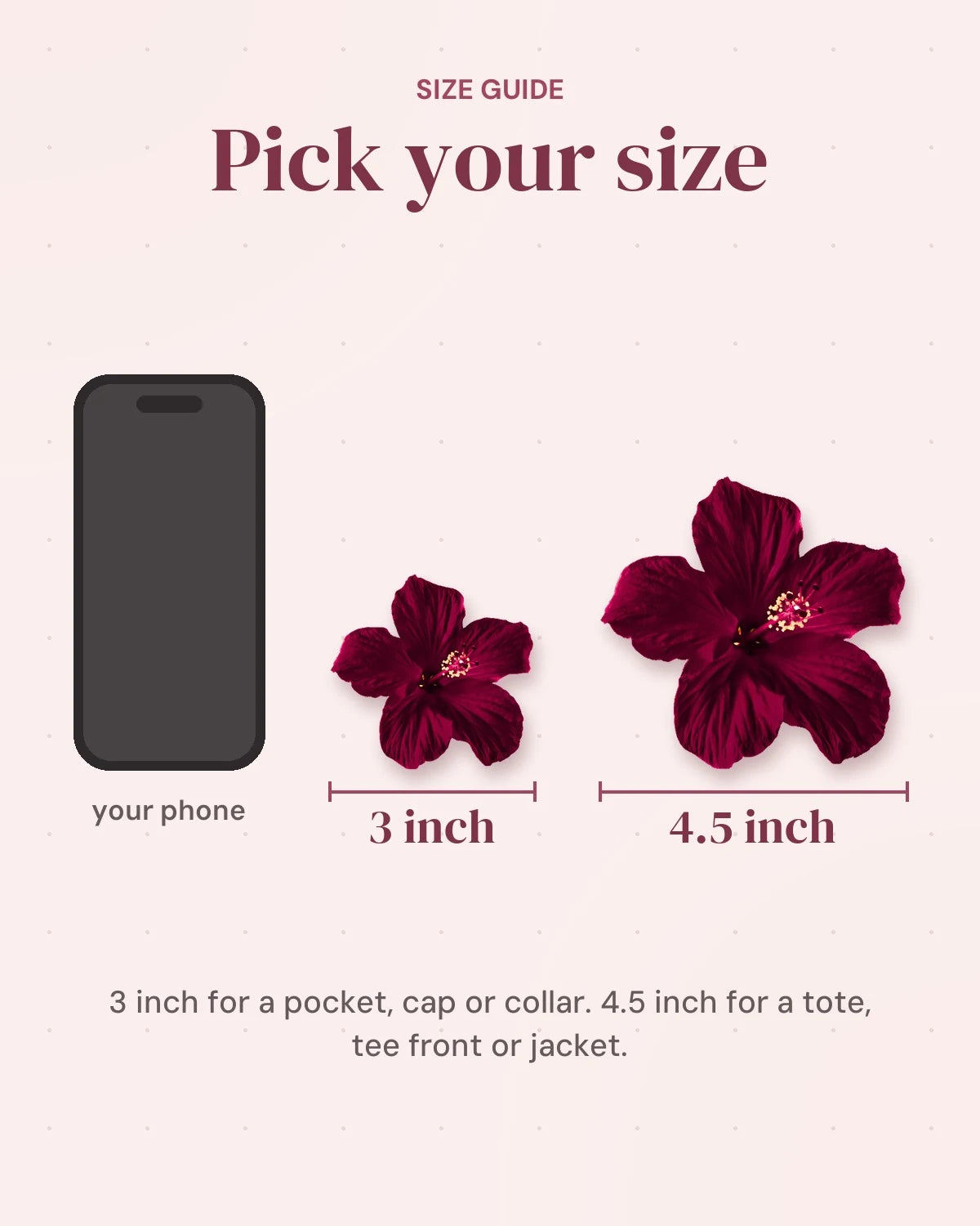 Size guide: 3 inch and 4.5 inch