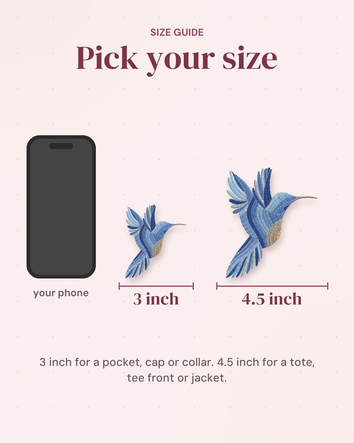 Size guide: 3 inch and 4.5 inch