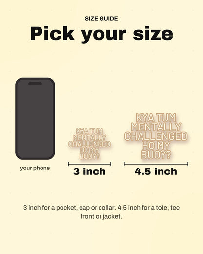 Size guide: 3 inch and 4.5 inch