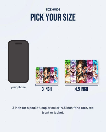 Size guide: 3 inch and 4.5 inch
