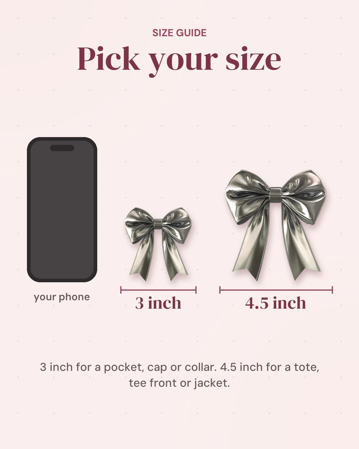 Size guide: 3 inch and 4.5 inch
