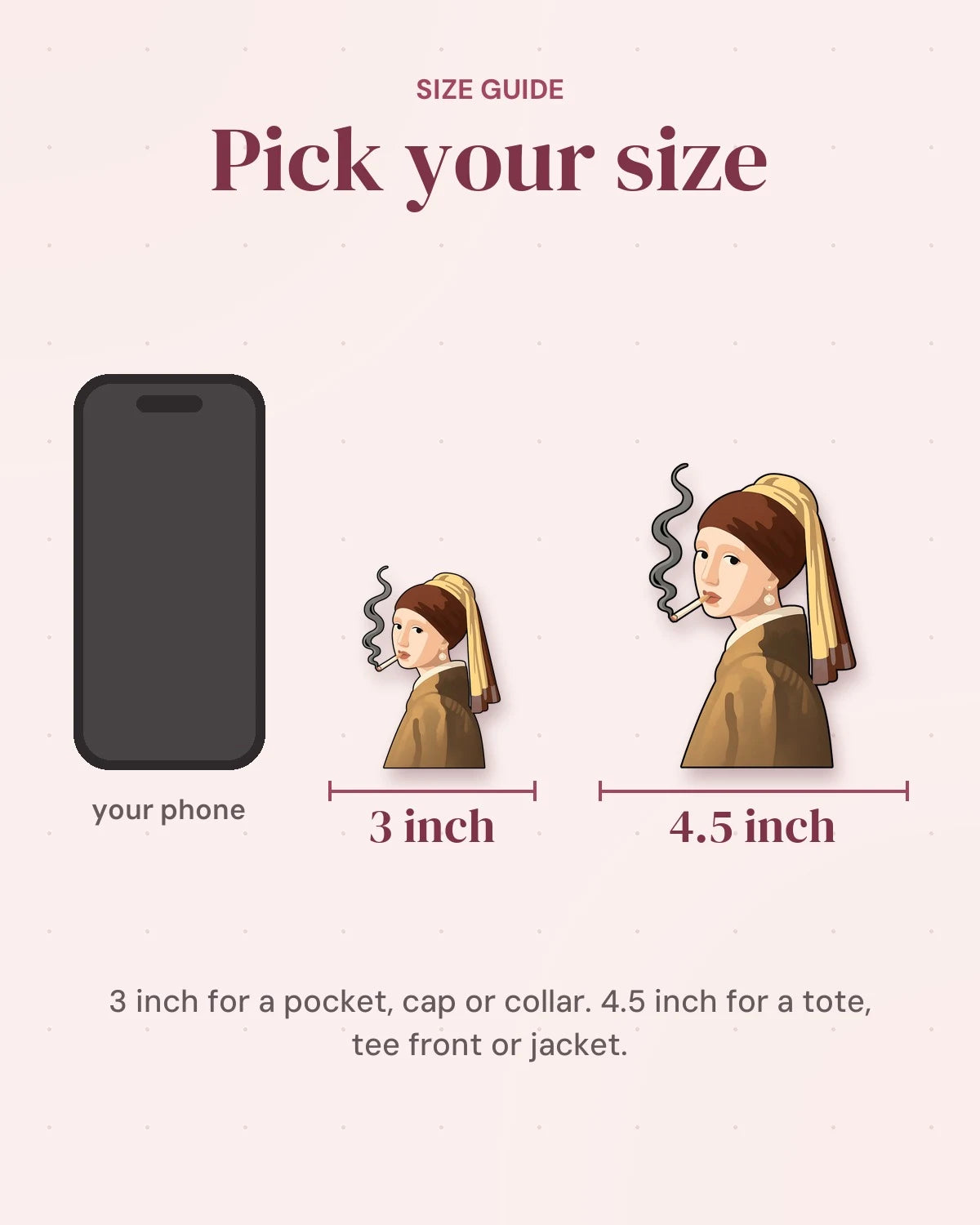 Size guide: 3 inch and 4.5 inch