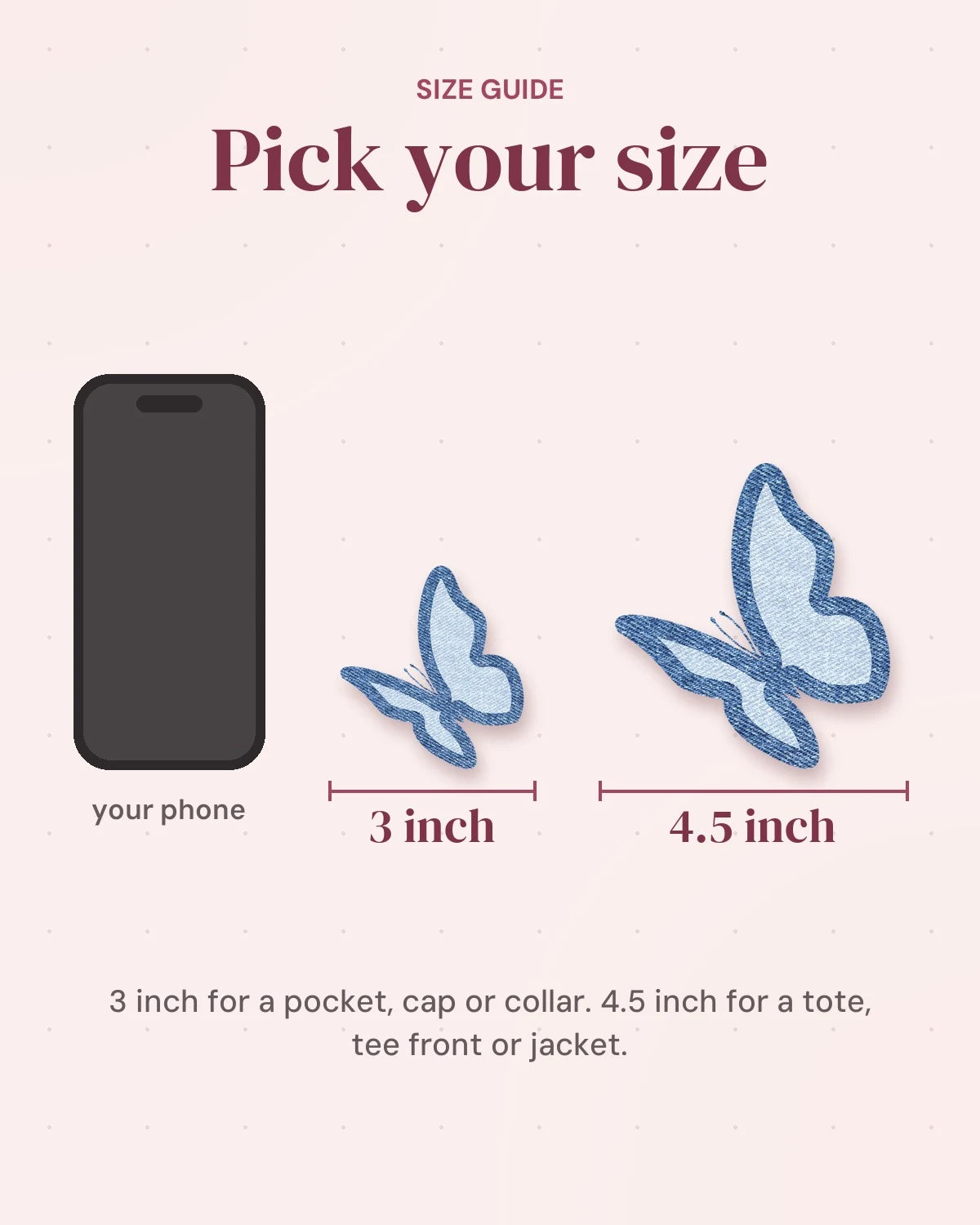 Size guide: 3 inch and 4.5 inch