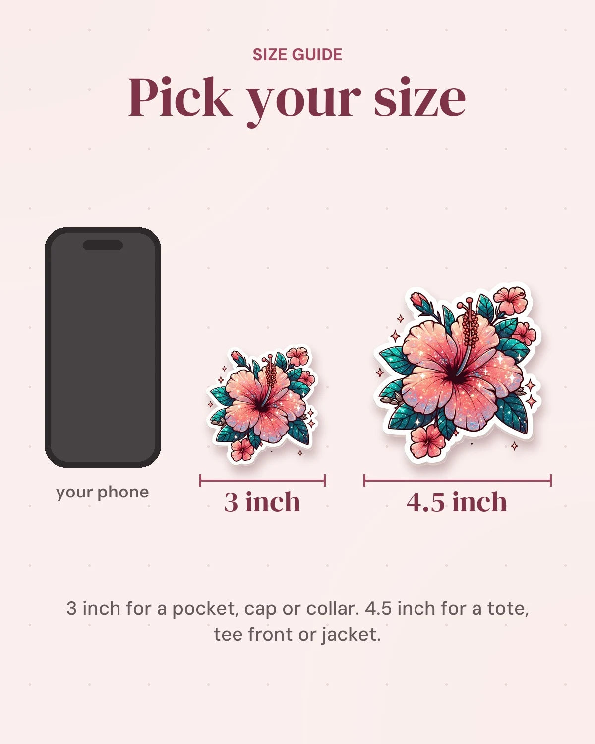 Size guide: 3 inch and 4.5 inch