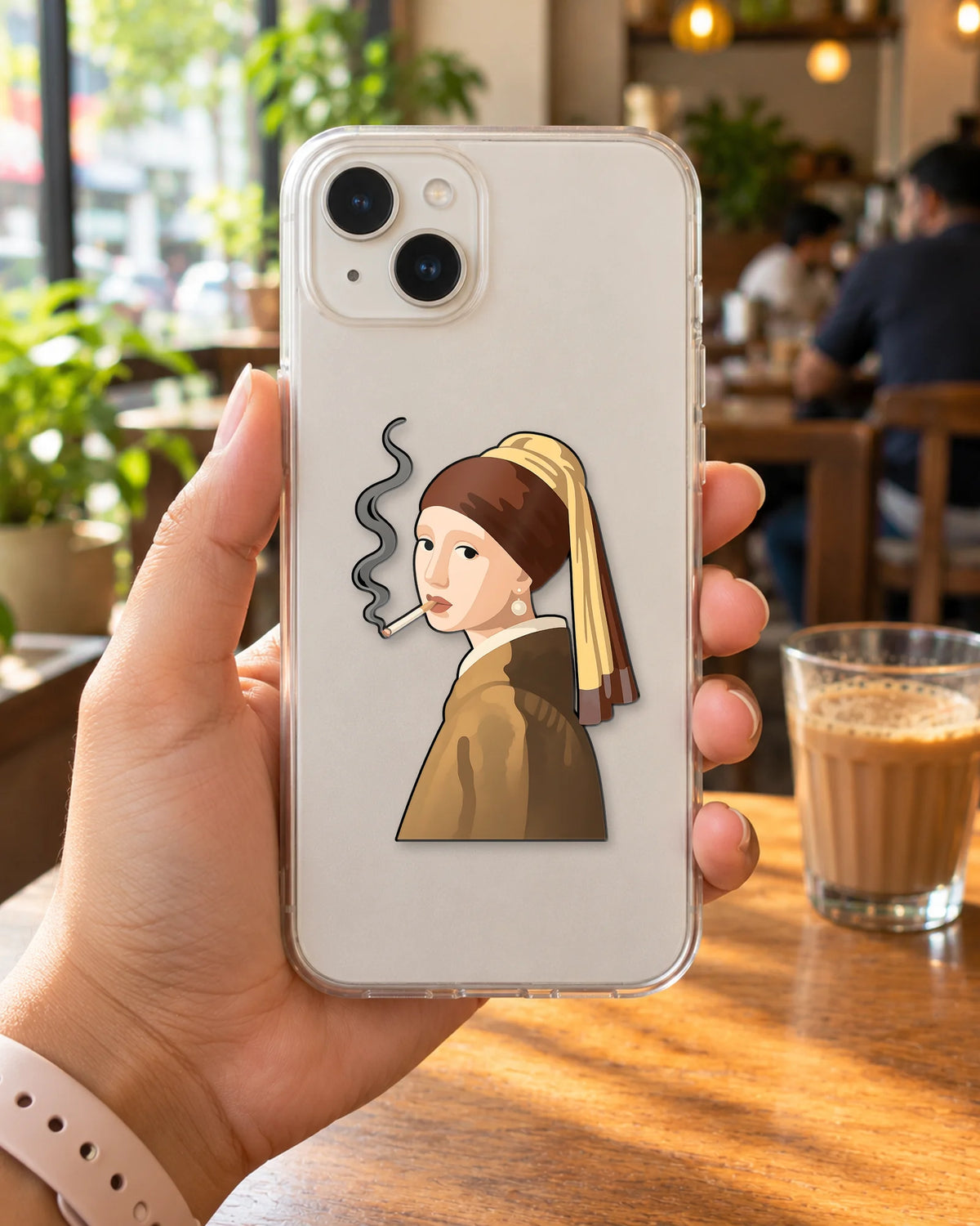 Smokin’ Girl With a Pearl hard surface patch mockup