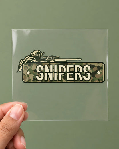 Sniper Squad hard surface patch on clear film
